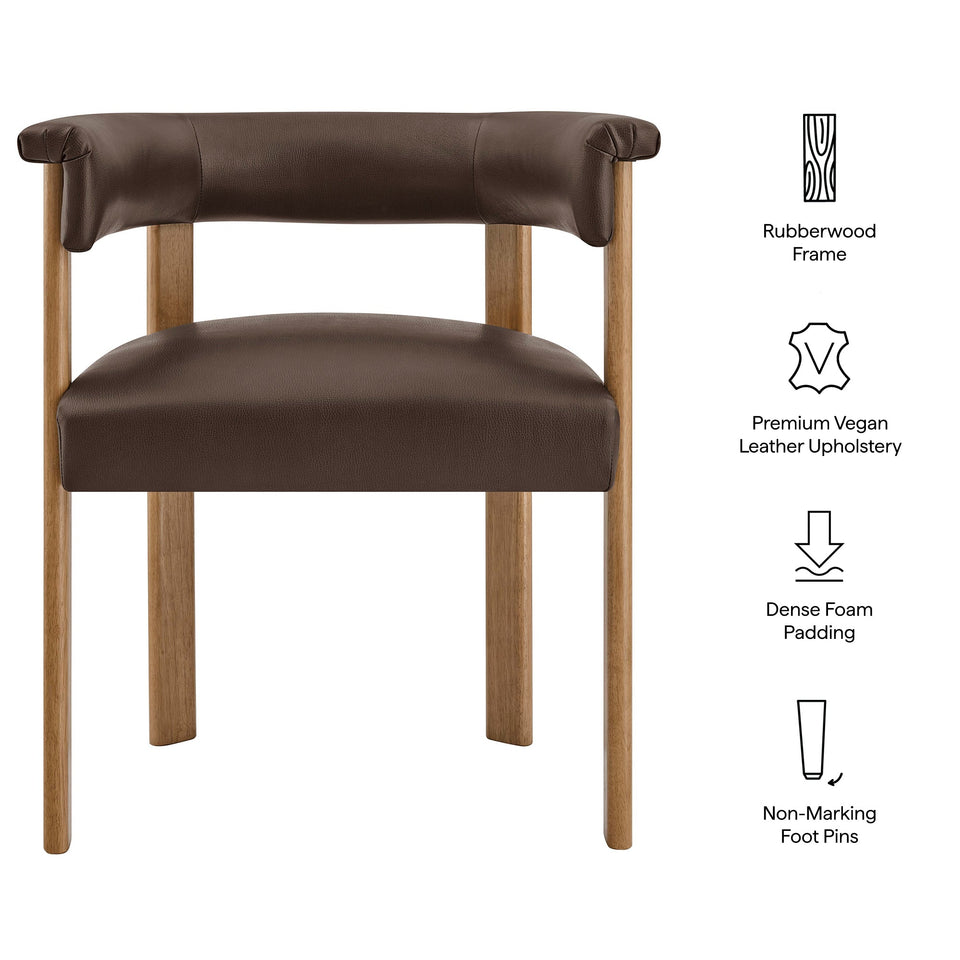 Imogen Premium Vegan Leather Barrel Dining Chairs Set of 2 by Modway