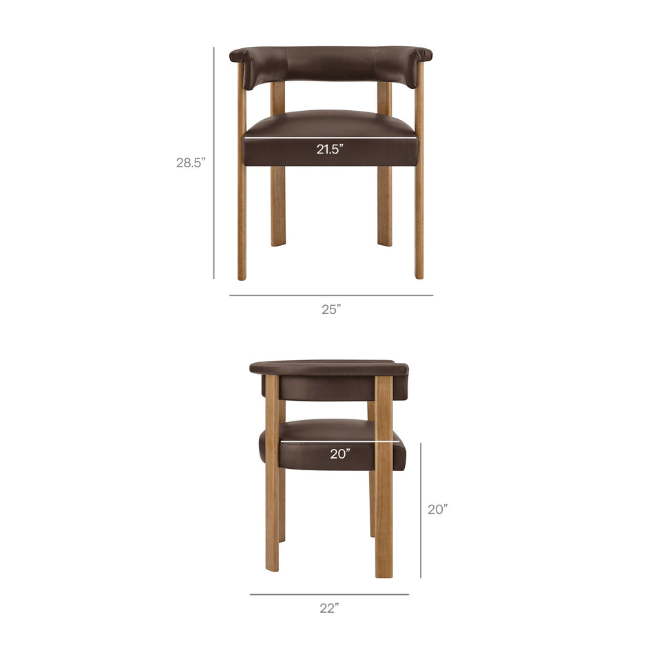 Imogen Premium Vegan Leather Barrel Dining Chairs Set of 2 by Modway