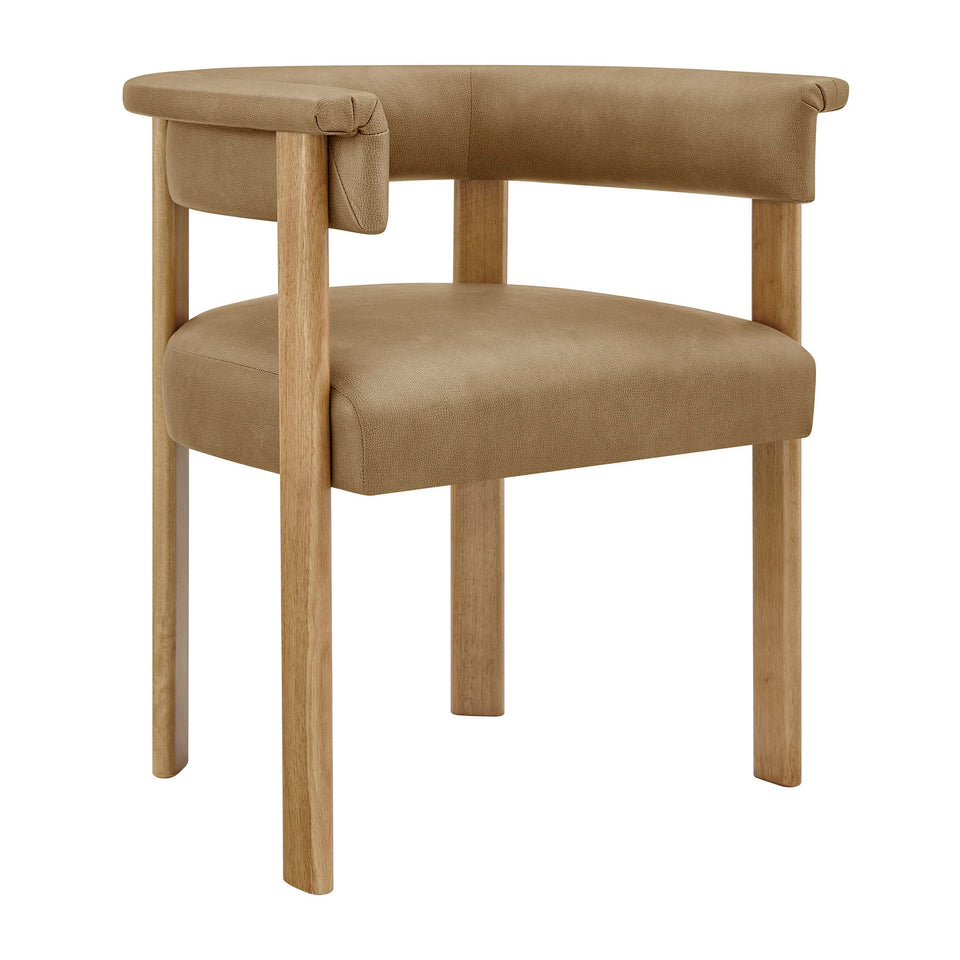 Imogen Premium Vegan Leather Barrel Dining Chairs Set of 2 by Modway