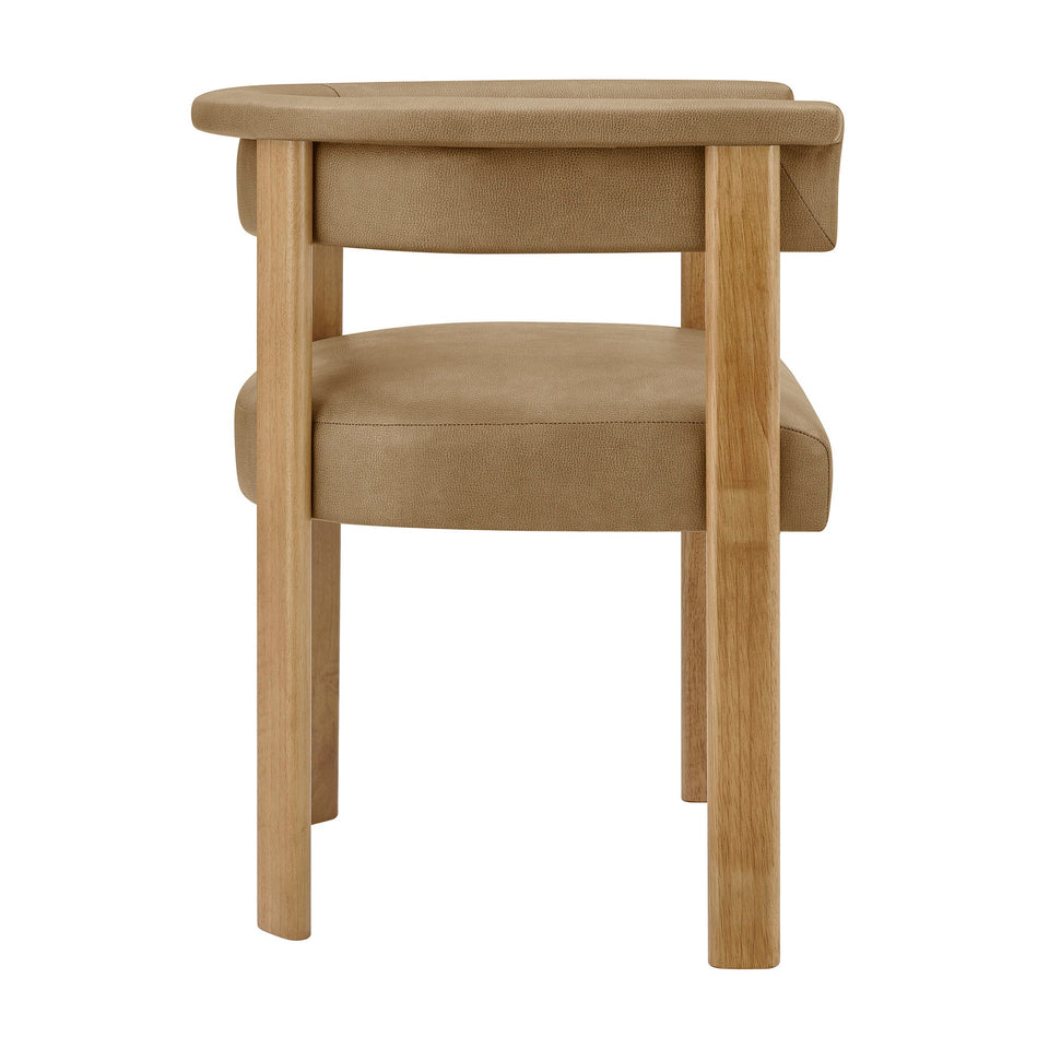 Imogen Premium Vegan Leather Barrel Dining Chairs Set of 2 by Modway
