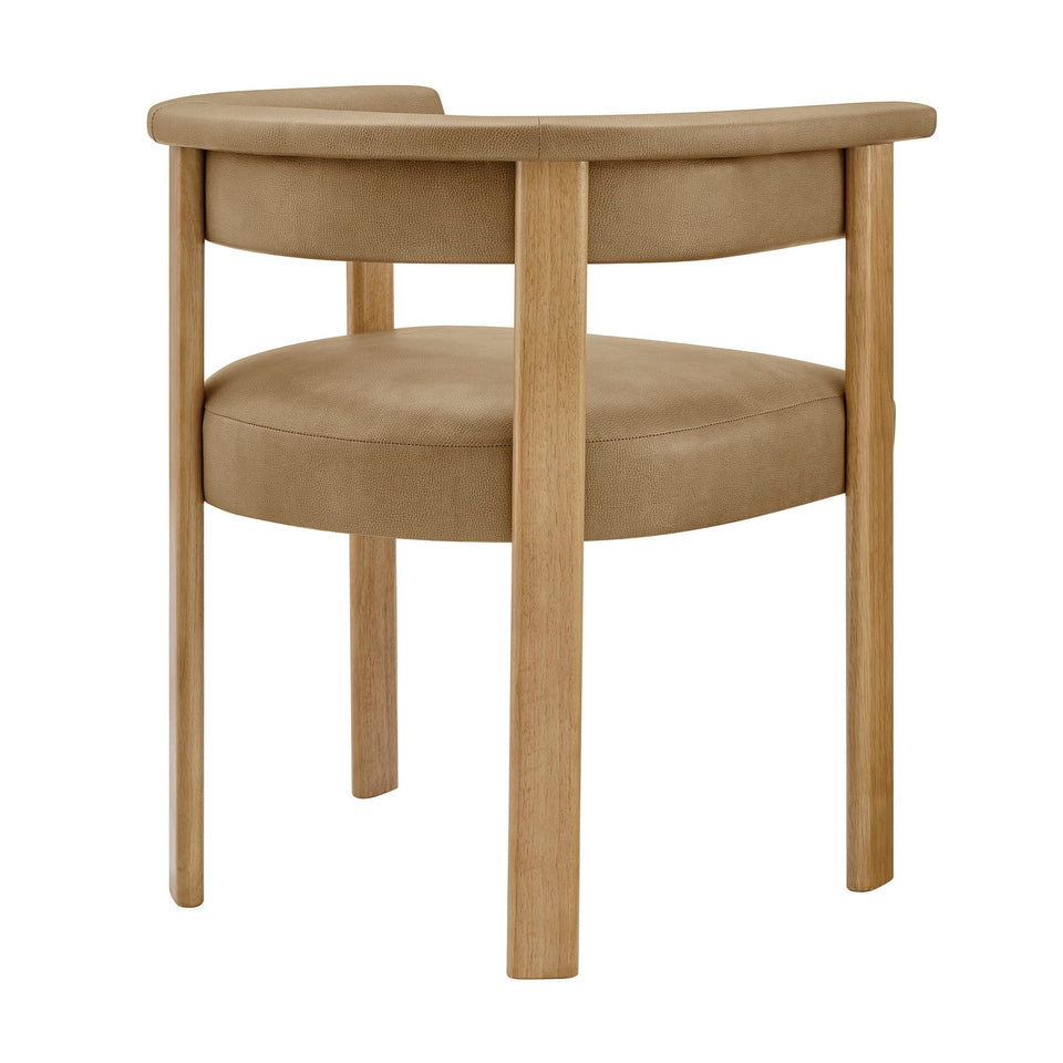 Imogen Premium Vegan Leather Barrel Dining Chairs Set of 2 by Modway