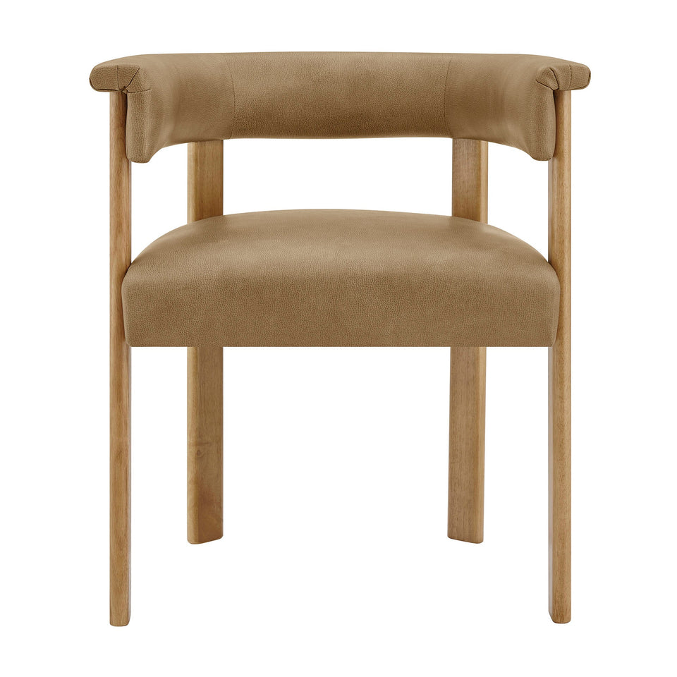 Imogen Premium Vegan Leather Barrel Dining Chairs Set of 2 by Modway
