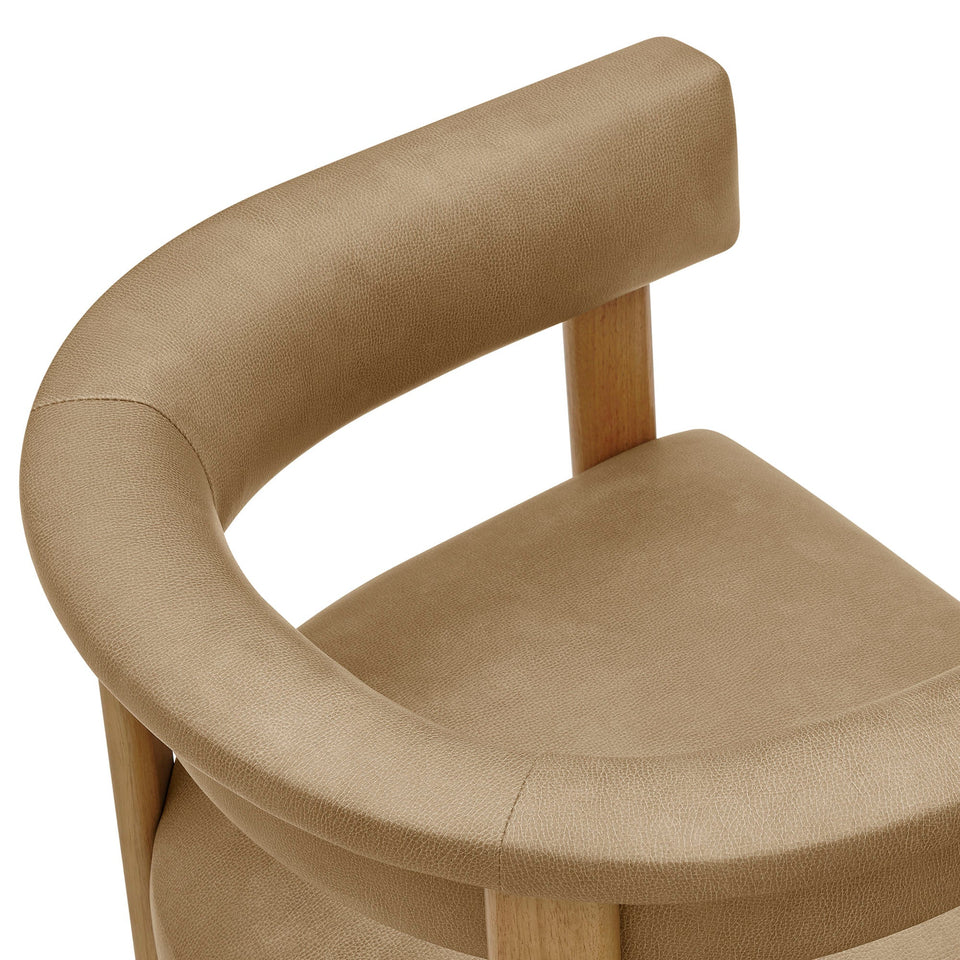 Imogen Premium Vegan Leather Barrel Dining Chairs Set of 2 by Modway
