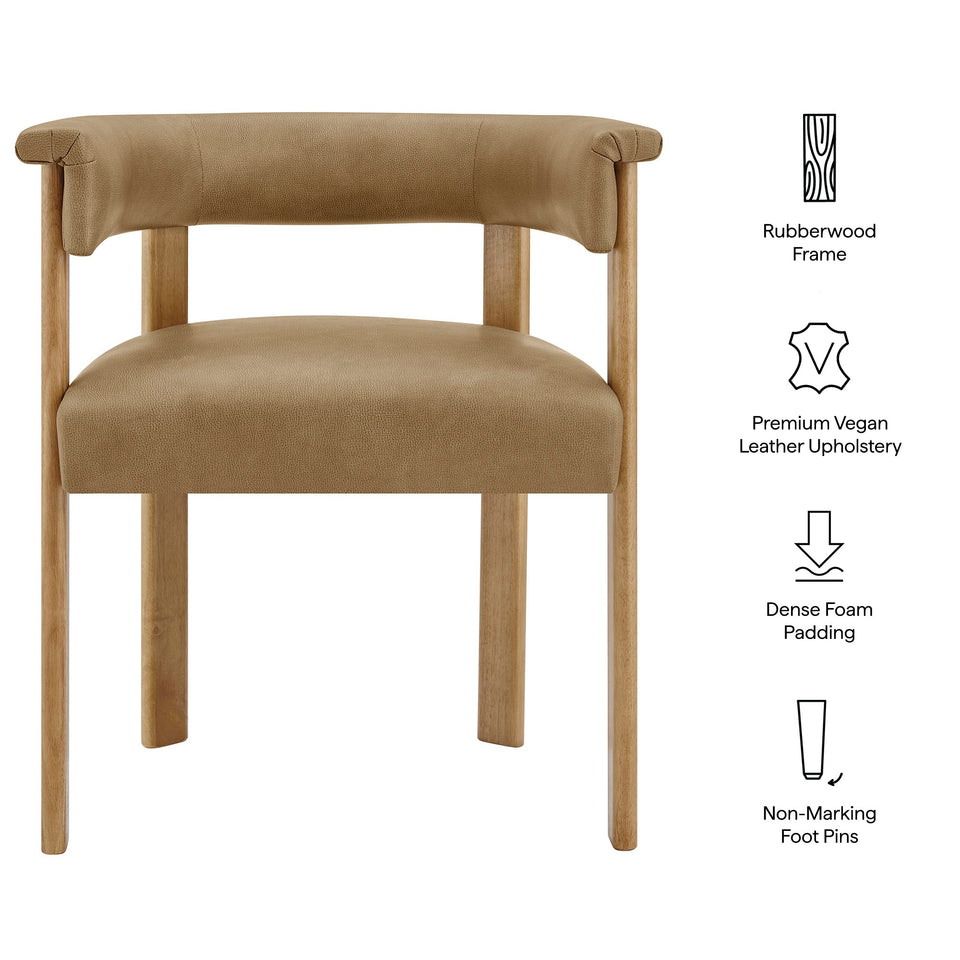 Imogen Premium Vegan Leather Barrel Dining Chairs Set of 2 by Modway
