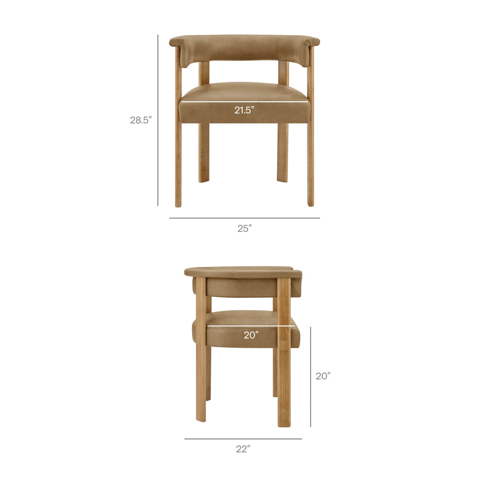 Imogen Premium Vegan Leather Barrel Dining Chairs Set of 2 by Modway