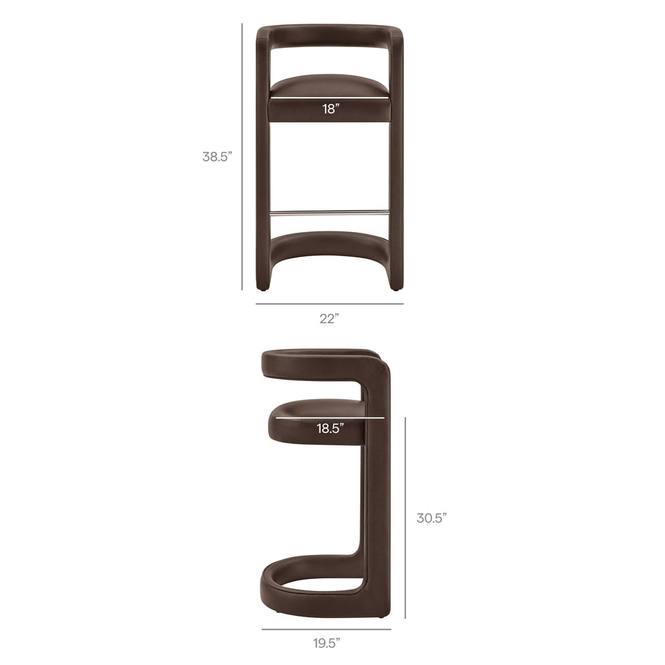 Winslow Premium Vegan Leather Bar Stool Set of 2 by Modway