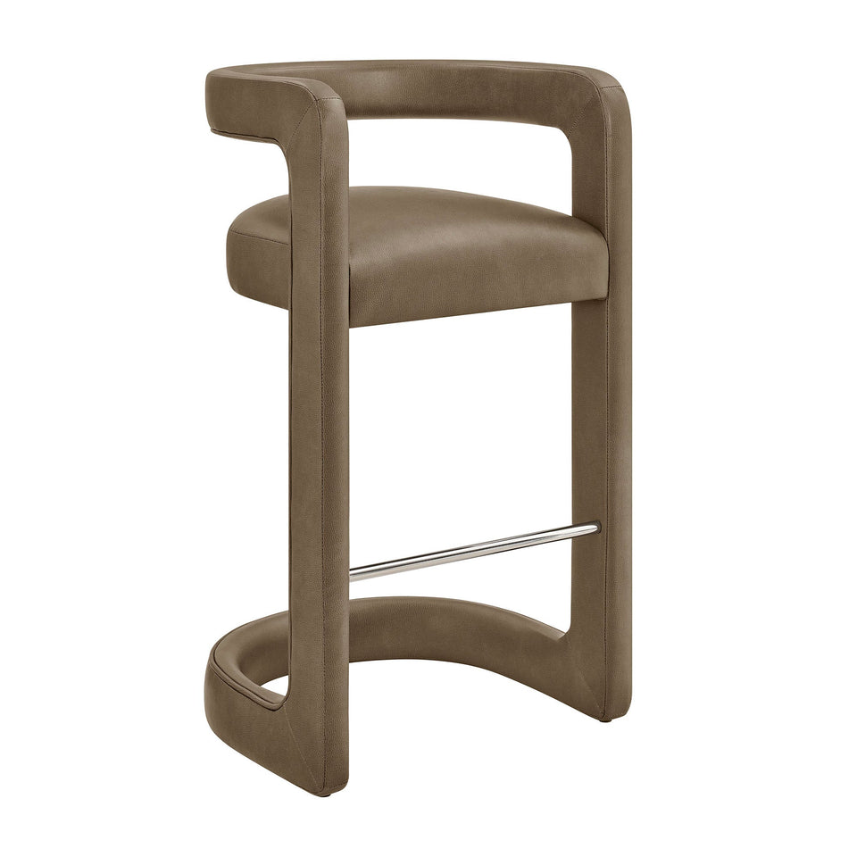 Winslow Premium Vegan Leather Bar Stool Set of 2 by Modway