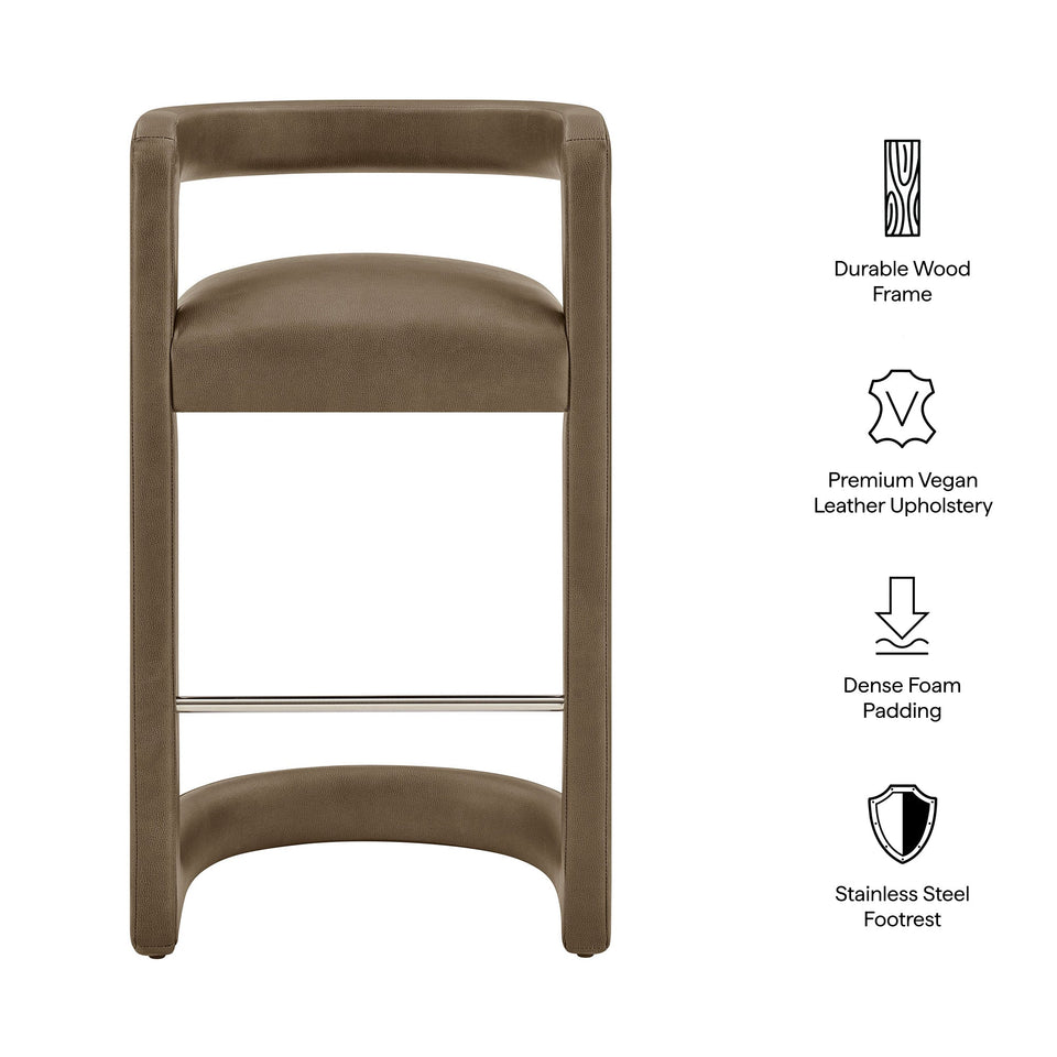 Winslow Premium Vegan Leather Bar Stool Set of 2 by Modway