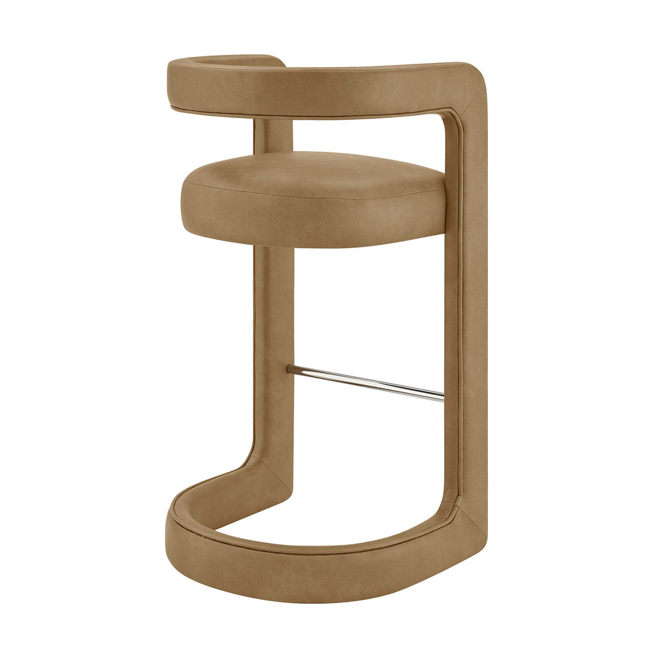 Winslow Premium Vegan Leather Bar Stool Set of 2 by Modway