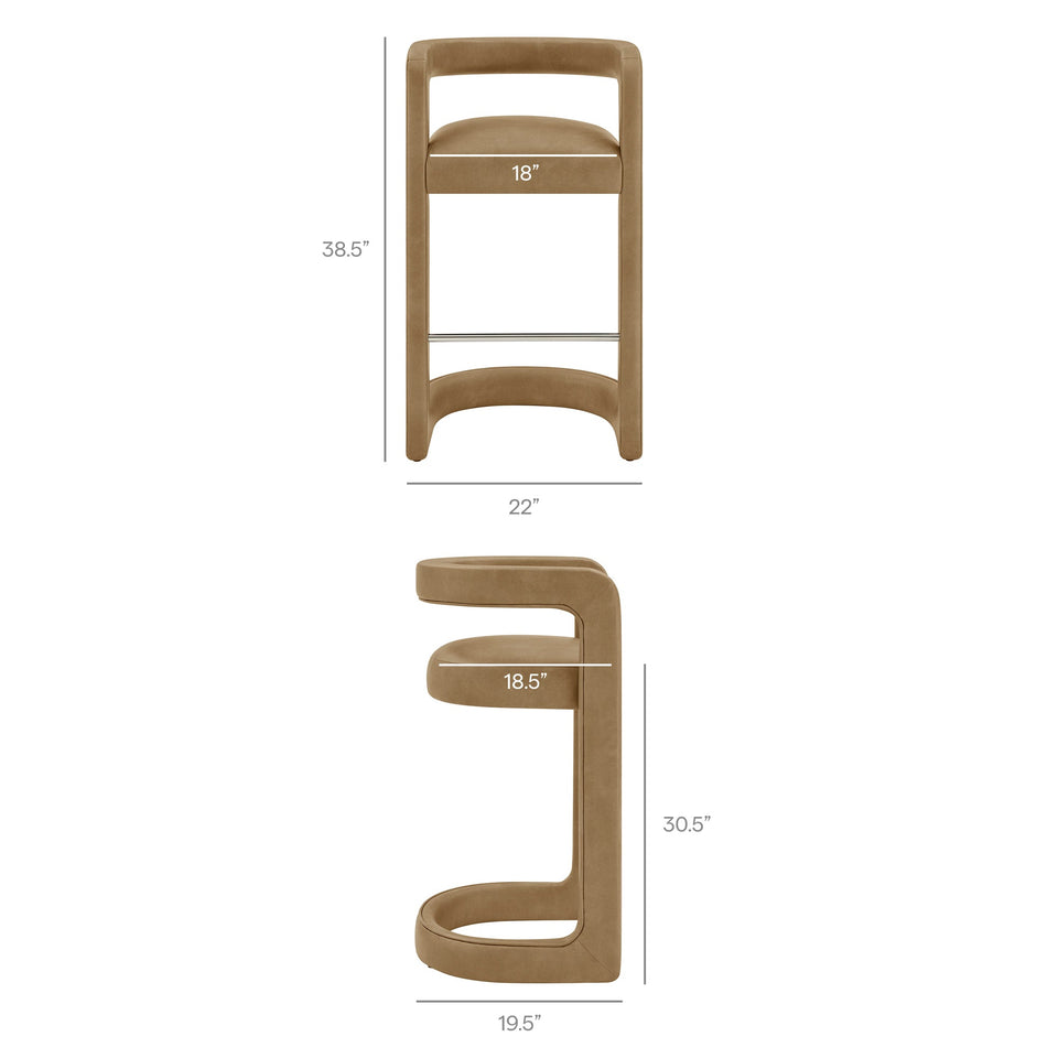 Winslow Premium Vegan Leather Bar Stool Set of 2 by Modway