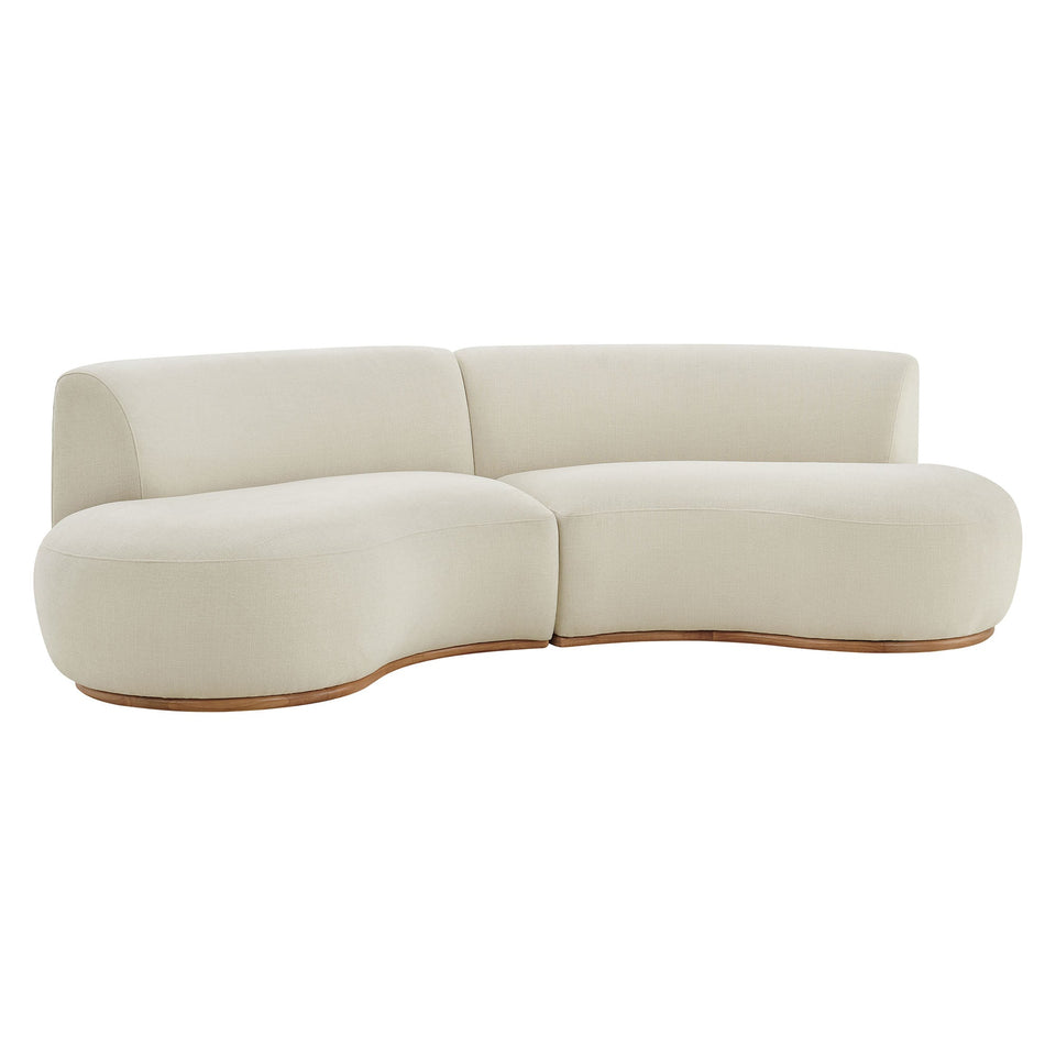 Rialta 2 Piece Curved Slub Weave Fabric Sectional Sofa by Modway