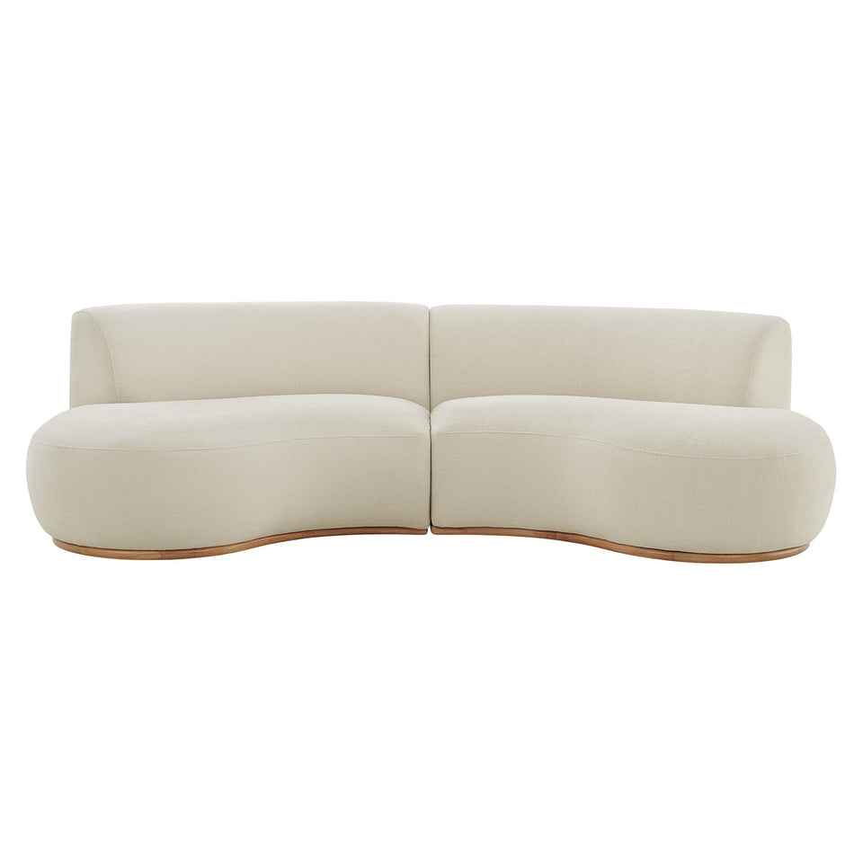 Rialta 2 Piece Curved Slub Weave Fabric Sectional Sofa by Modway