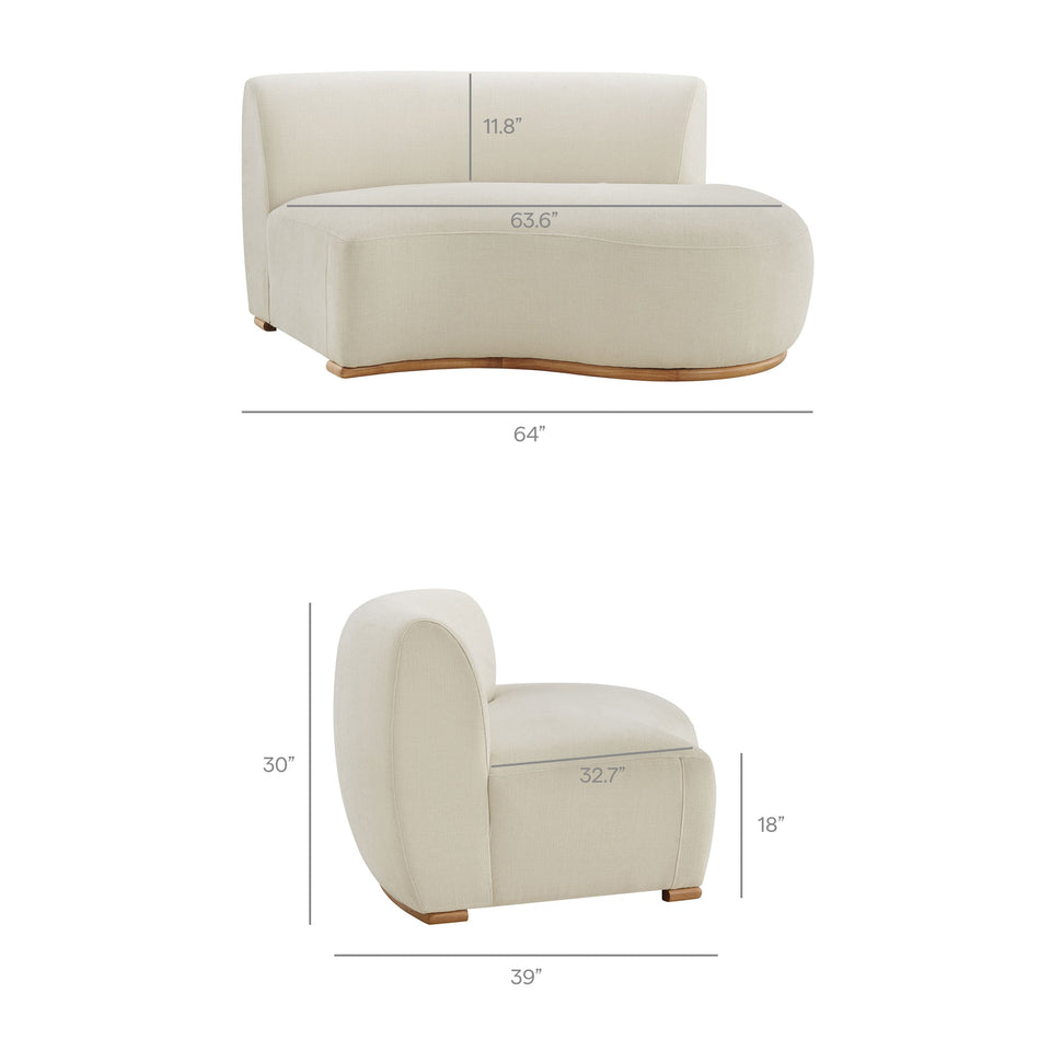 Rialta 2 Piece Curved Slub Weave Fabric Sectional Sofa by Modway