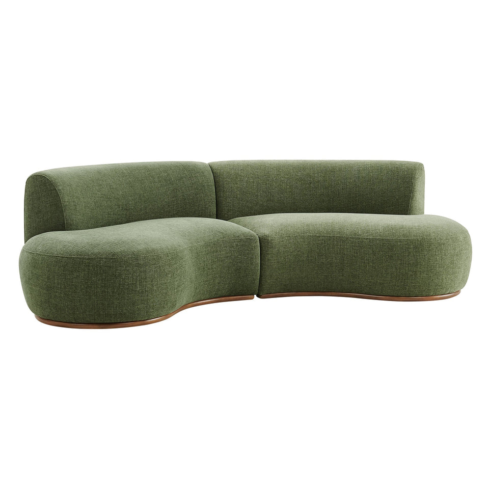 Rialta 2 Piece Curved Slub Weave Fabric Sectional Sofa by Modway