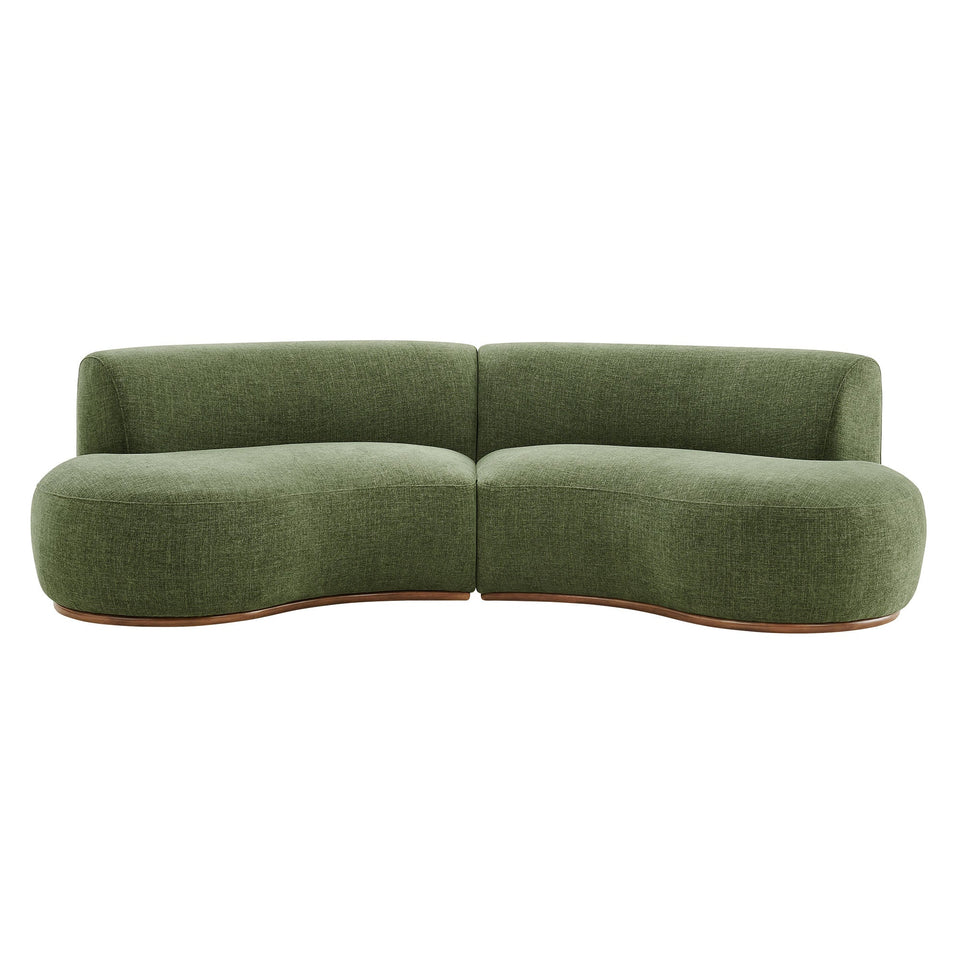Rialta 2 Piece Curved Slub Weave Fabric Sectional Sofa by Modway
