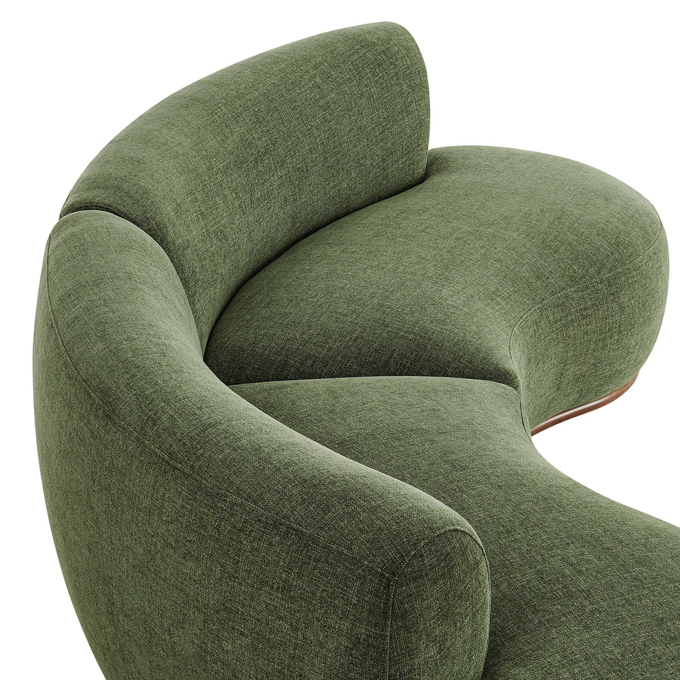 Rialta 2 Piece Curved Slub Weave Fabric Sectional Sofa by Modway