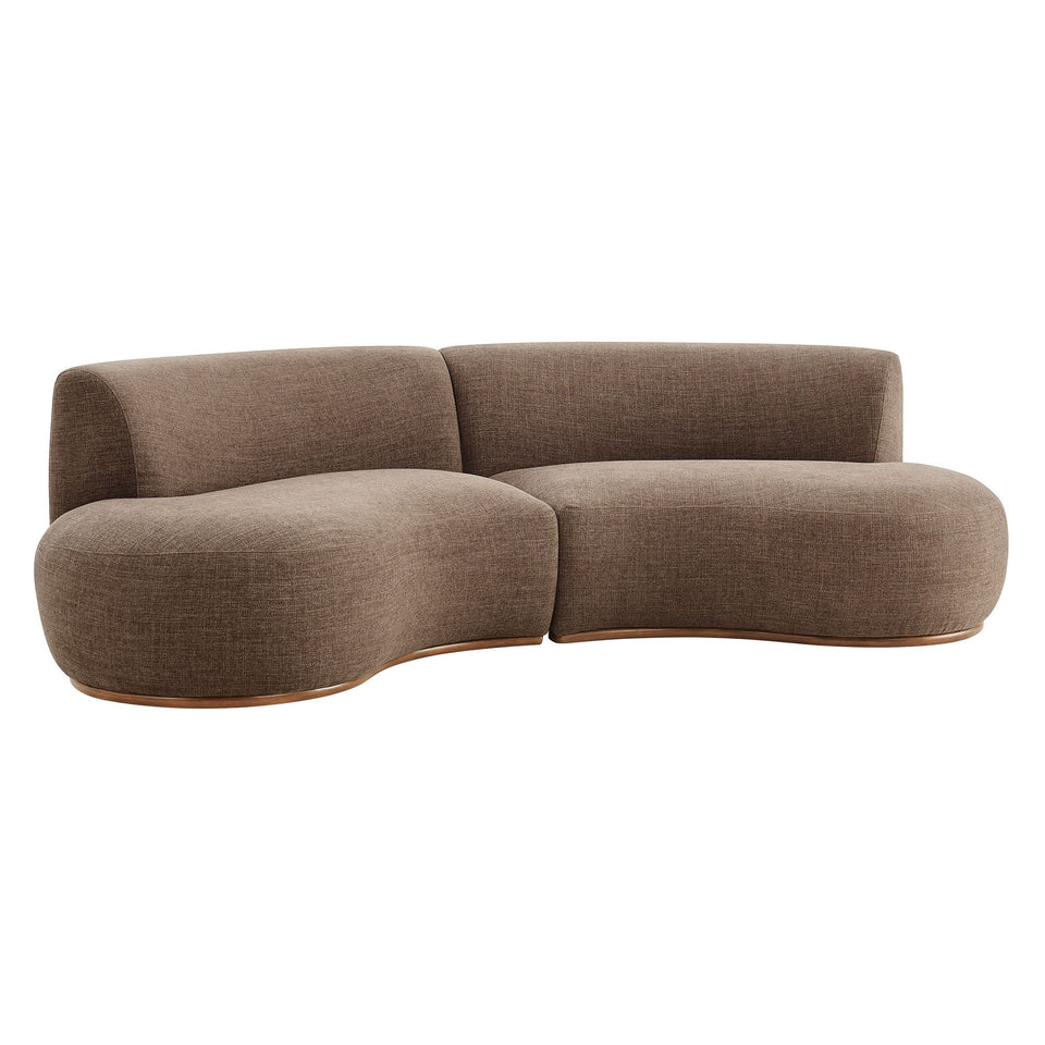 Rialta 2 Piece Curved Slub Weave Fabric Sectional Sofa by Modway