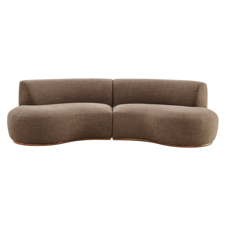 Rialta 2 Piece Curved Slub Weave Fabric Sectional Sofa by Modway