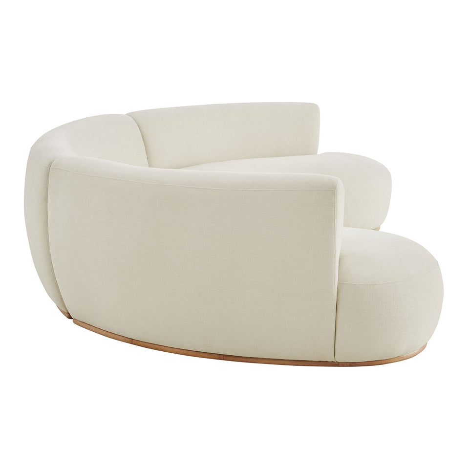 Rialta 3 Piece Curved Slub Weave Fabric Sectional Sofa by Modway