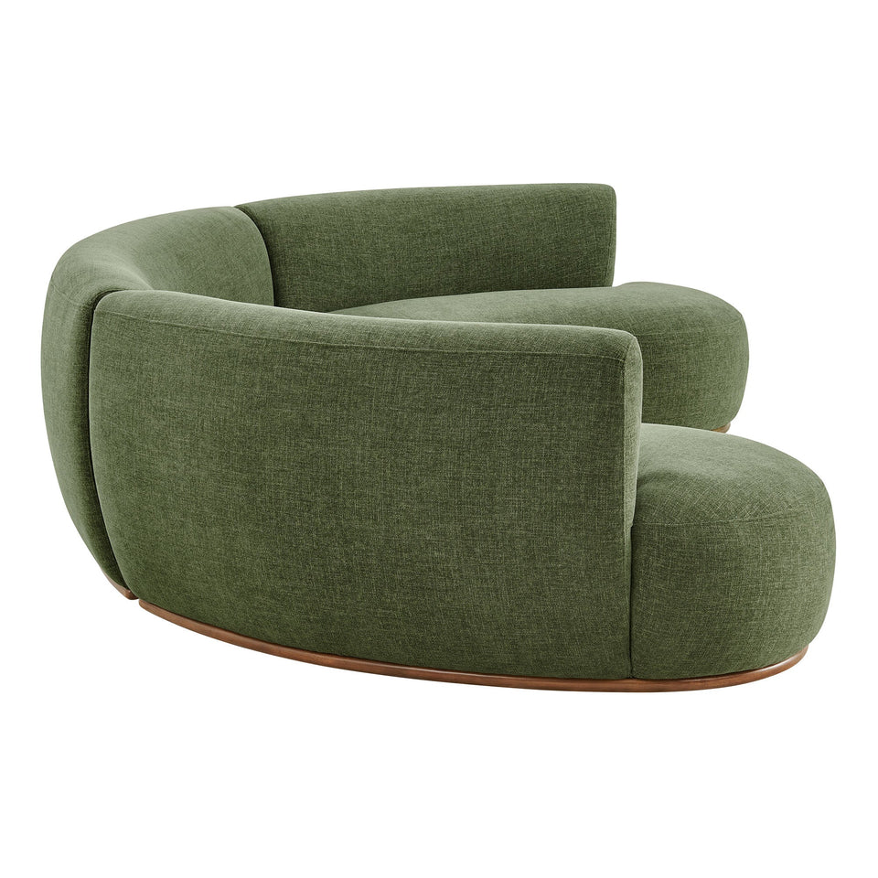 Rialta 3 Piece Curved Slub Weave Fabric Sectional Sofa by Modway