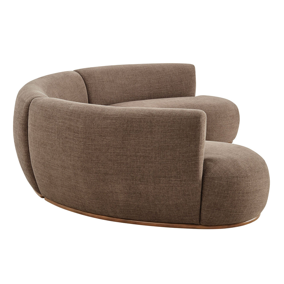 Rialta 3 Piece Curved Slub Weave Fabric Sectional Sofa by Modway