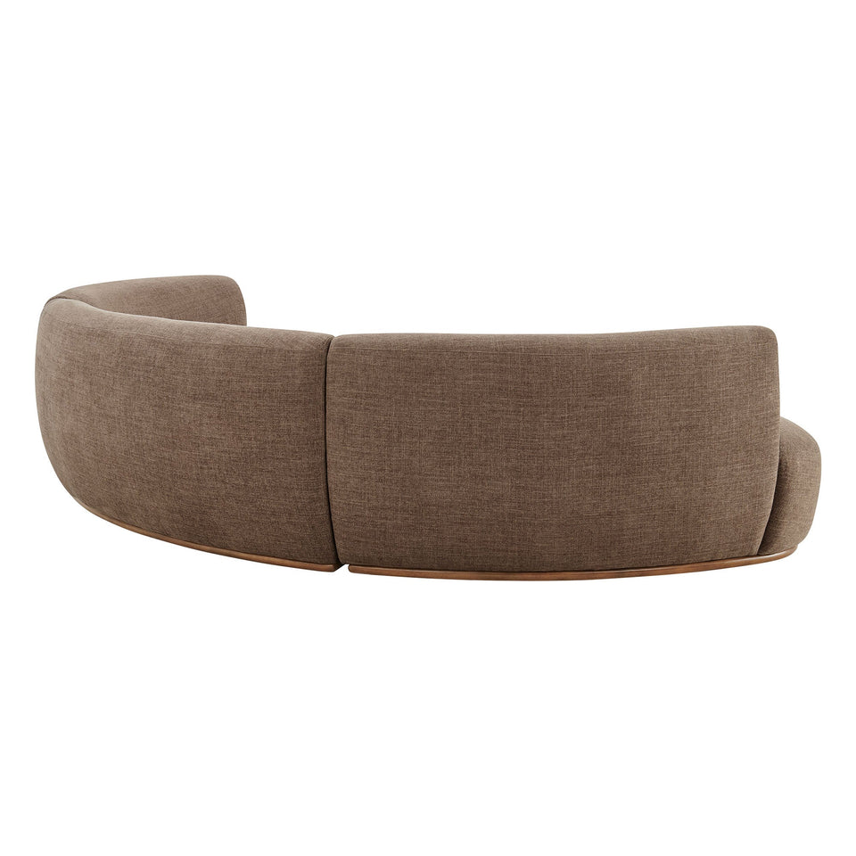 Rialta 3 Piece Curved Slub Weave Fabric Sectional Sofa by Modway