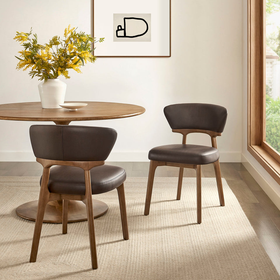 Daphne Vegan Leather Dining Chairs Set of 2 by Modway