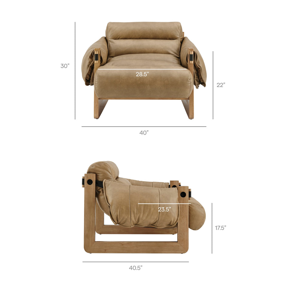 Sorelle Vegan Leather Sling Lounge Chair by Modway