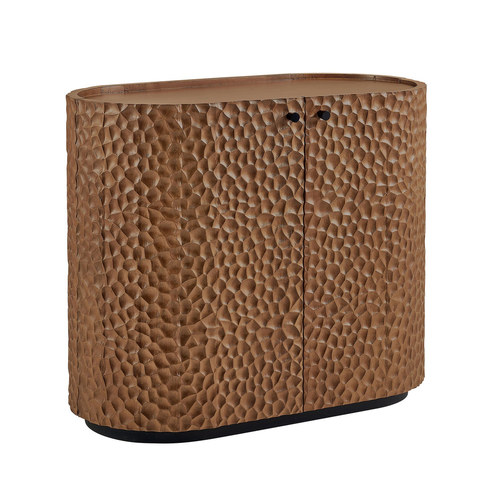 Aven 36 Inch Chiseled Curved Wood 2 Door Accent Cabinet by Modway