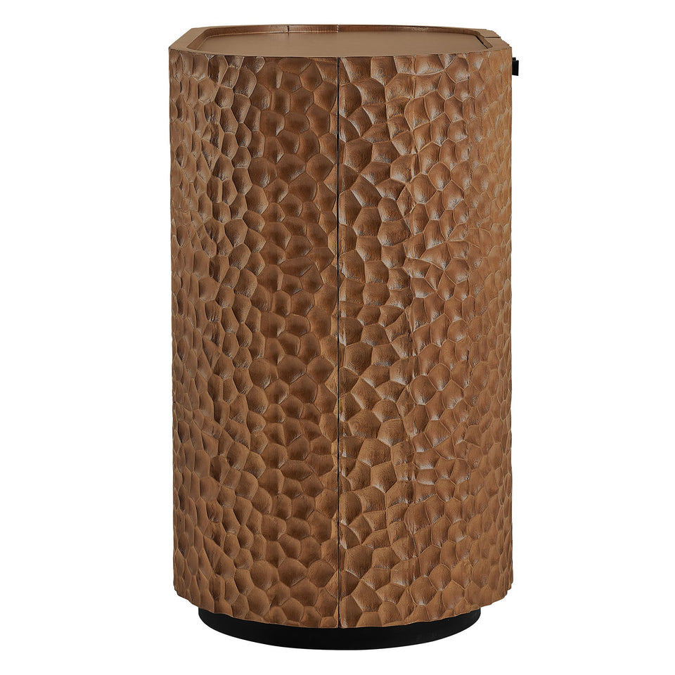 Aven 36 Inch Chiseled Curved Wood 2 Door Accent Cabinet by Modway