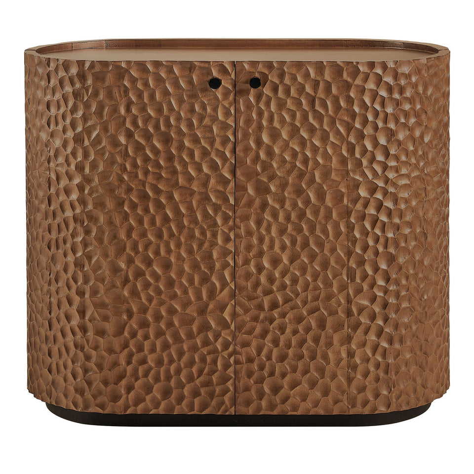 Aven 36 Inch Chiseled Curved Wood 2 Door Accent Cabinet by Modway