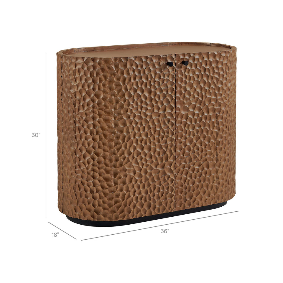 Aven 36 Inch Chiseled Curved Wood 2 Door Accent Cabinet by Modway