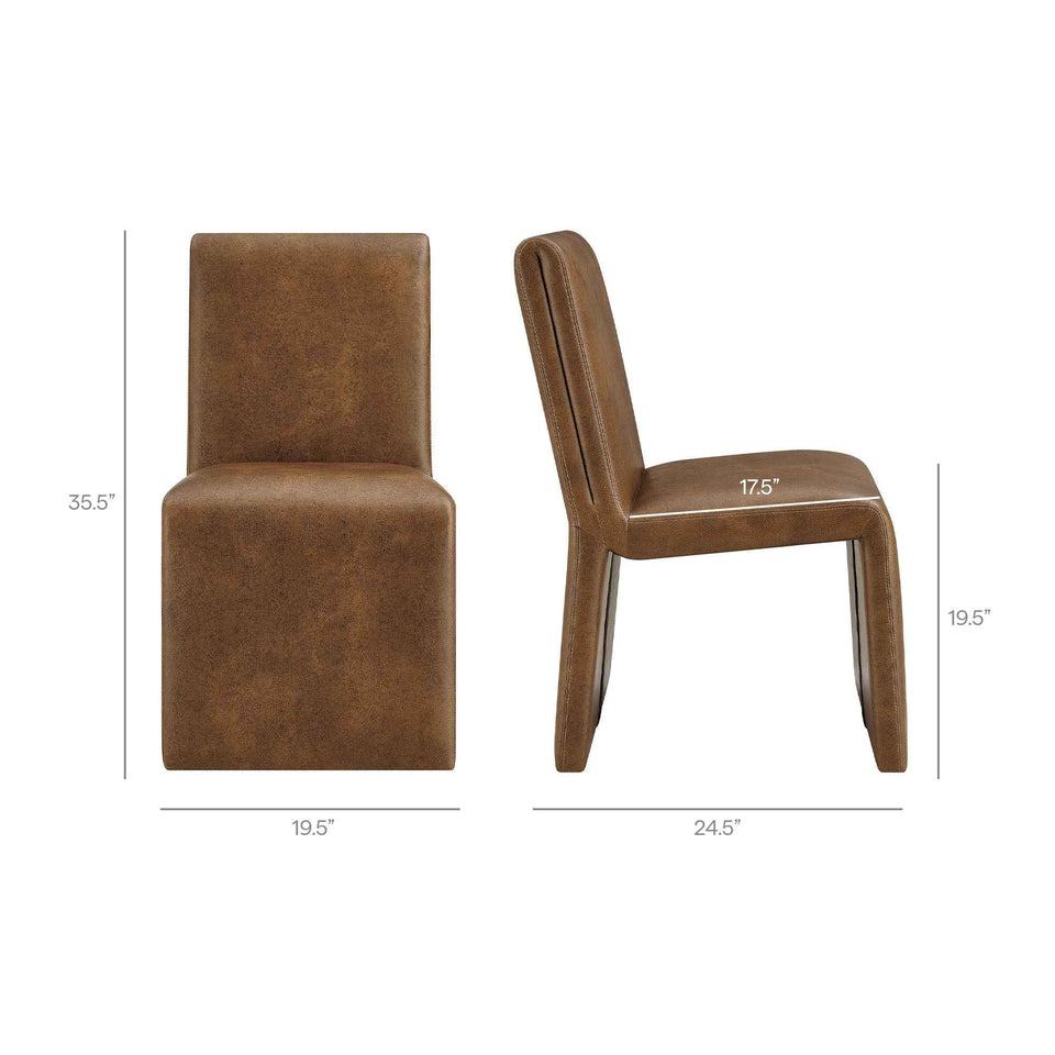 Emory Vegan Leather Dining Side Chair Set of 2 by Modway