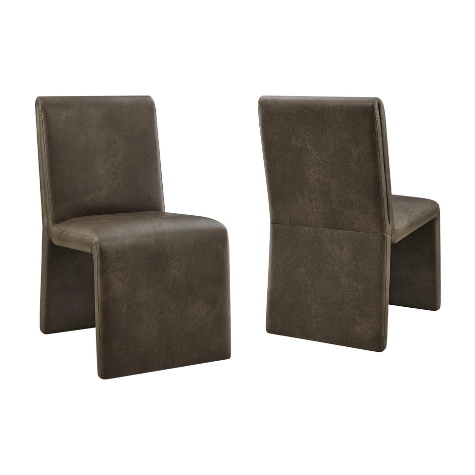 Emory Vegan Leather Dining Side Chair Set of 2 by Modway