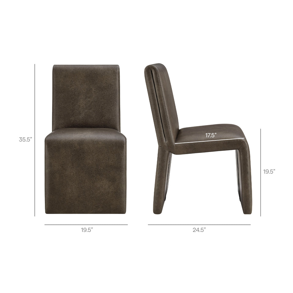 Emory Vegan Leather Dining Side Chair Set of 2 by Modway