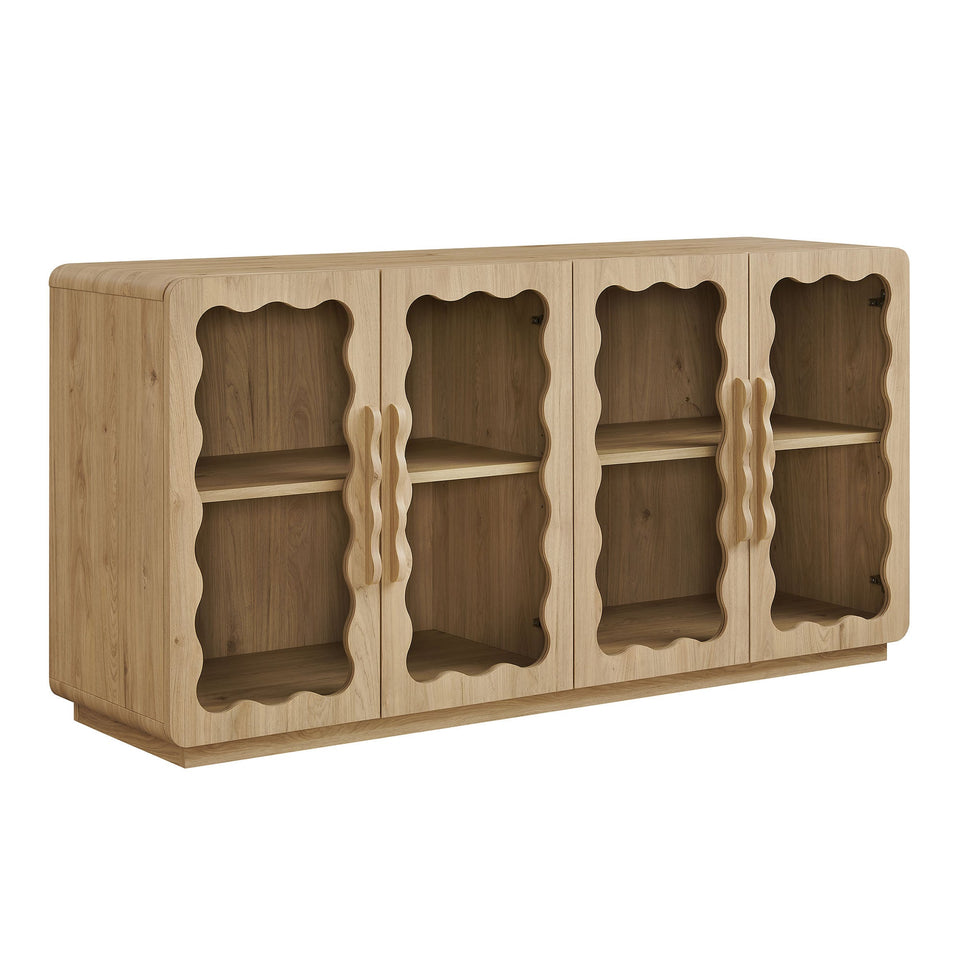 Rory 62 Inch Four-Door Scalloped Glass Sideboard by Modway