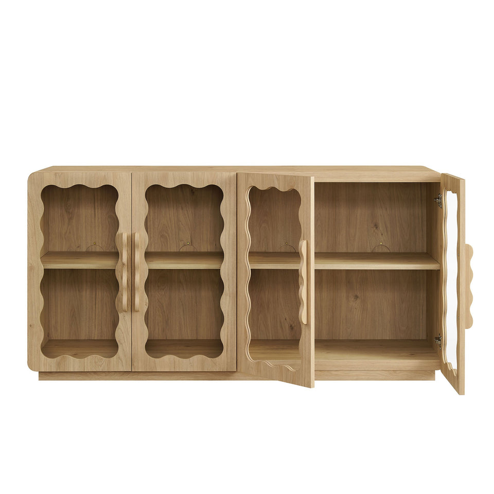 Rory 62 Inch Four-Door Scalloped Glass Sideboard by Modway