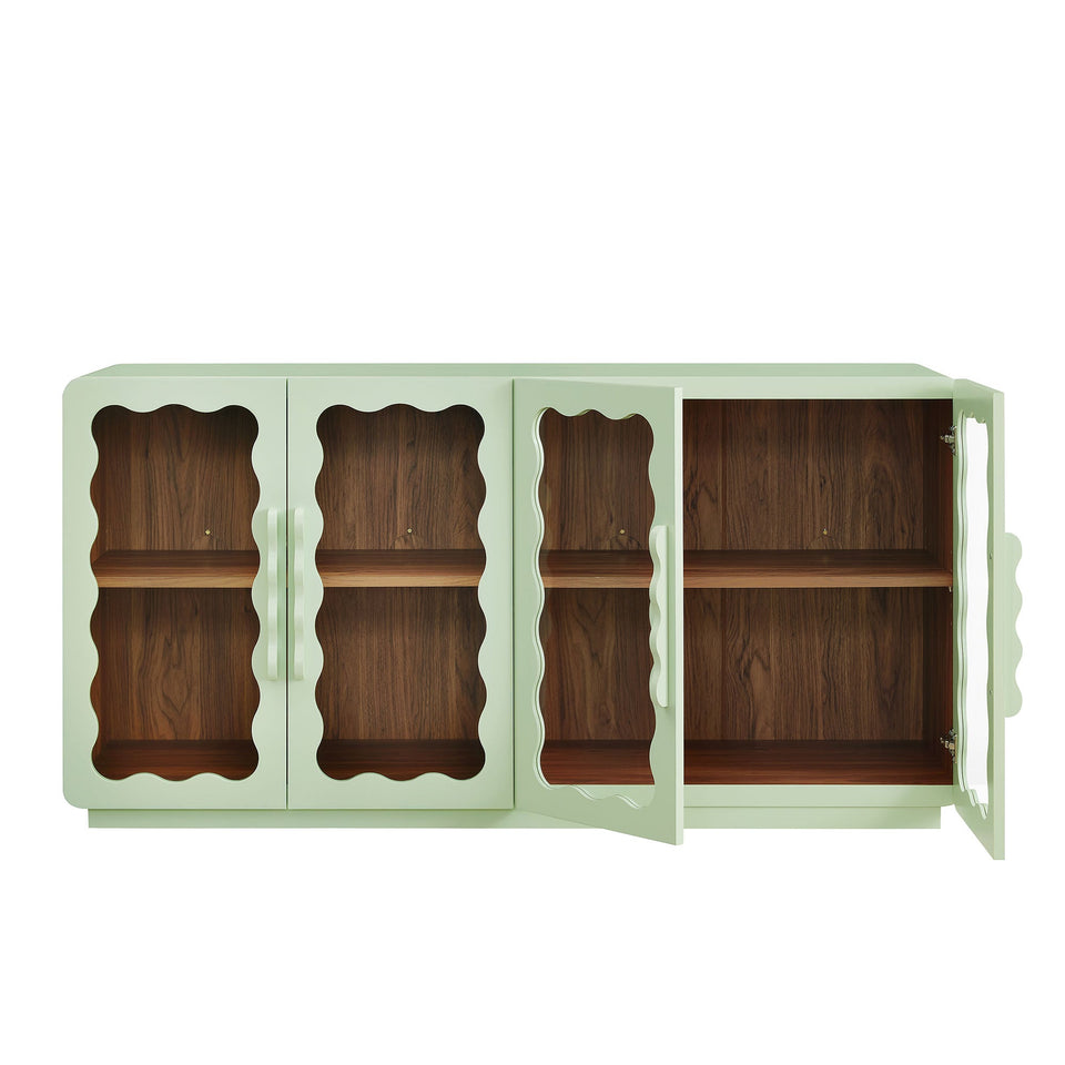Rory 62 Inch Four-Door Scalloped Glass Sideboard by Modway