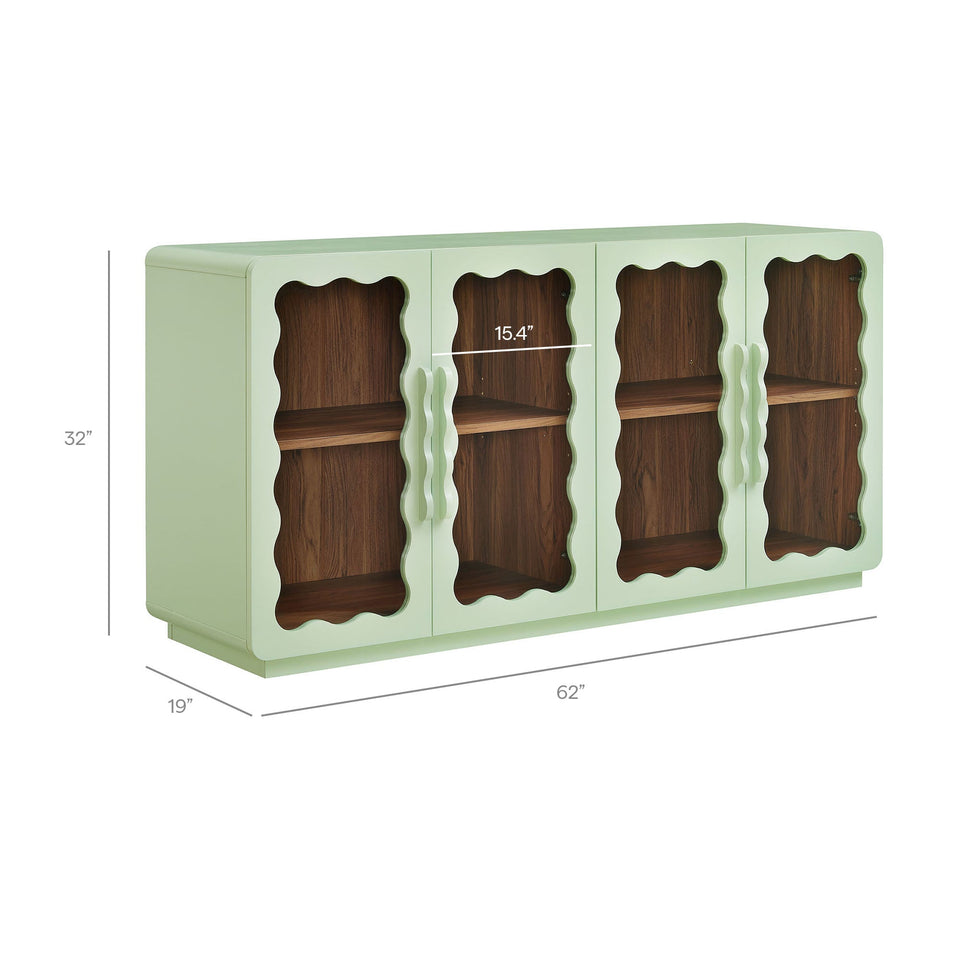 Rory 62 Inch Four-Door Scalloped Glass Sideboard by Modway