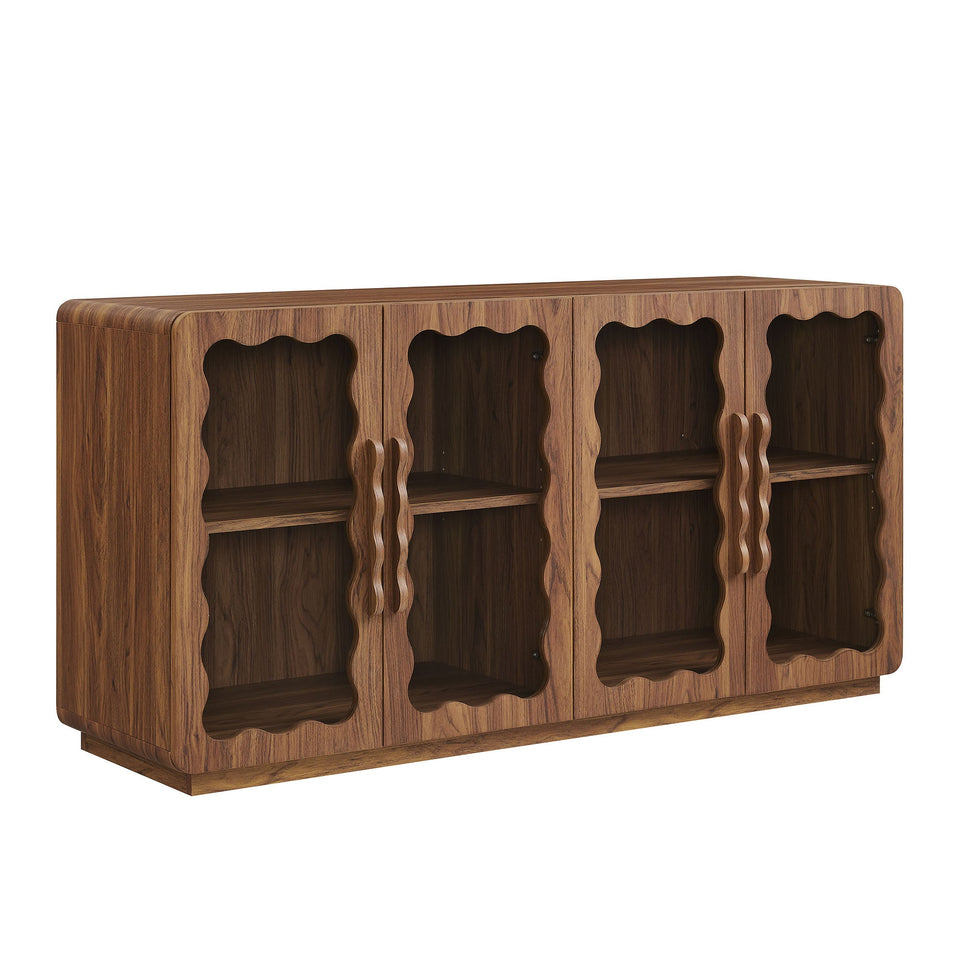Rory 62 Inch Four-Door Scalloped Glass Sideboard by Modway