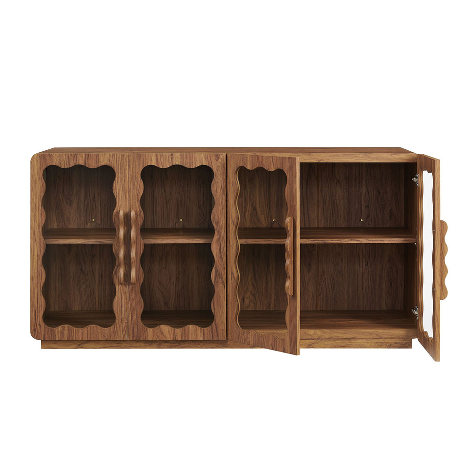 Rory 62 Inch Four-Door Scalloped Glass Sideboard by Modway