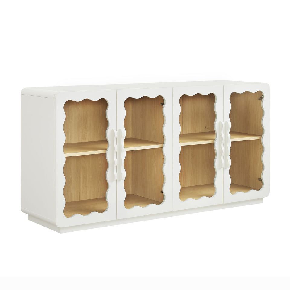 Rory 62 Inch Four-Door Scalloped Glass Sideboard by Modway