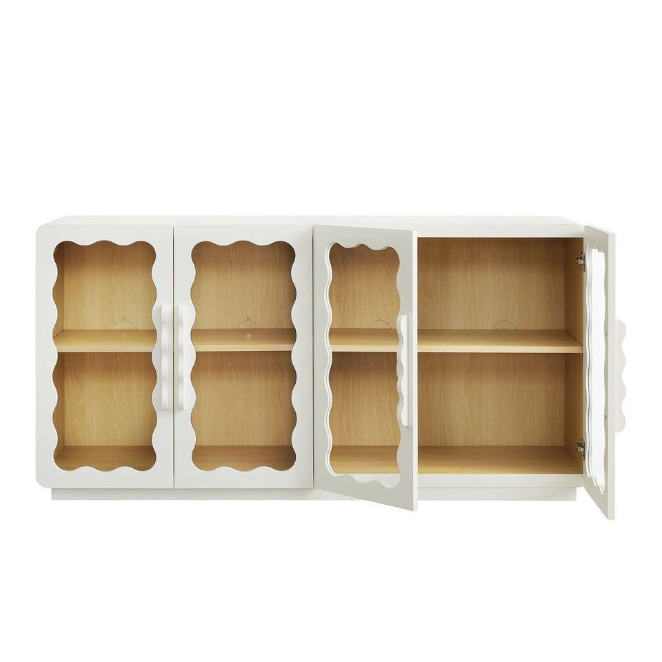 Rory 62 Inch Four-Door Scalloped Glass Sideboard by Modway