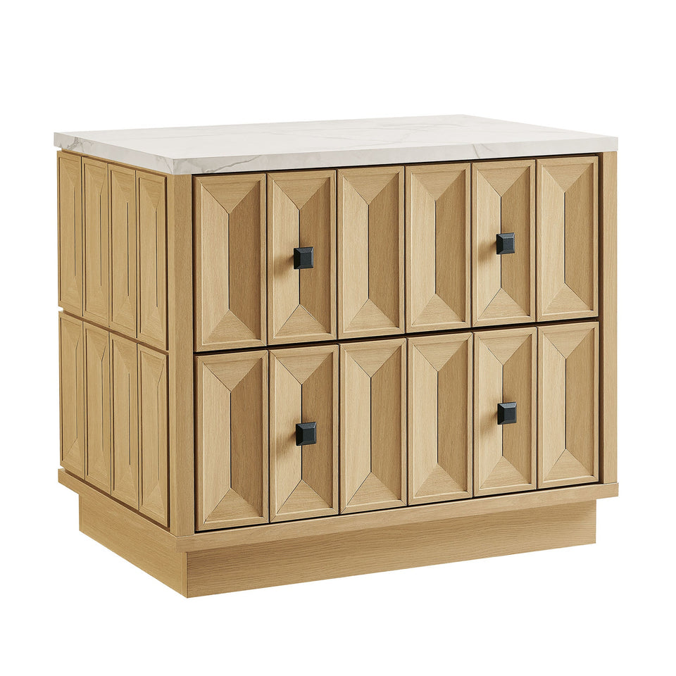 Mabry 23 Inch Geometric Faceted Two Drawer Nightstand by Modway