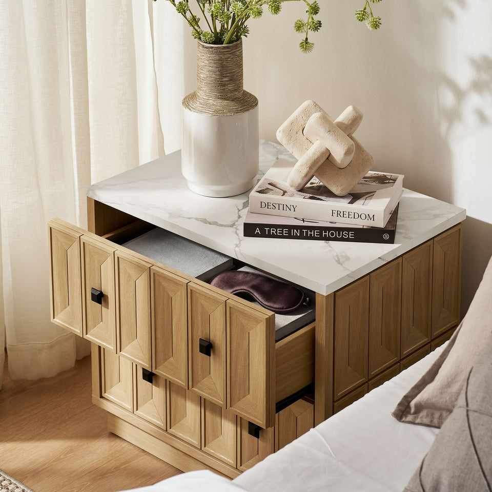 Mabry 23 Inch Geometric Faceted Two Drawer Nightstand by Modway