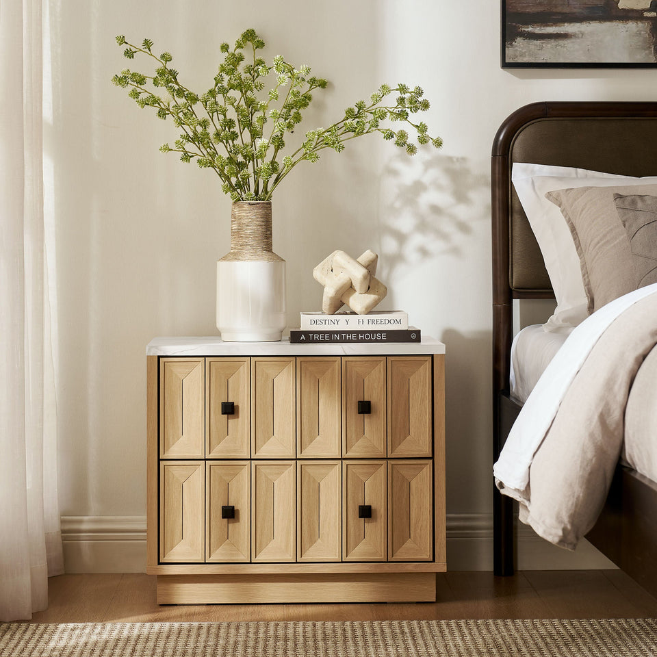Mabry 23 Inch Geometric Faceted Two Drawer Nightstand by Modway
