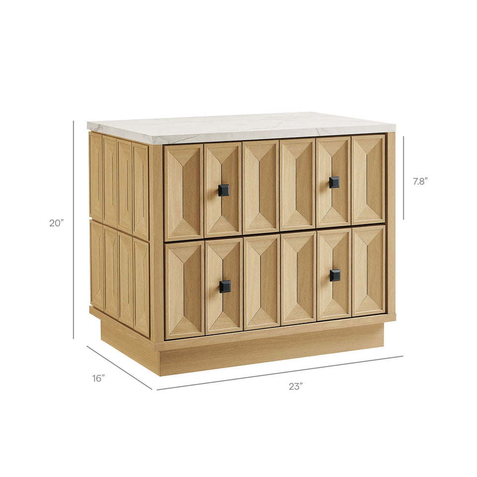 Mabry 23 Inch Geometric Faceted Two Drawer Nightstand by Modway