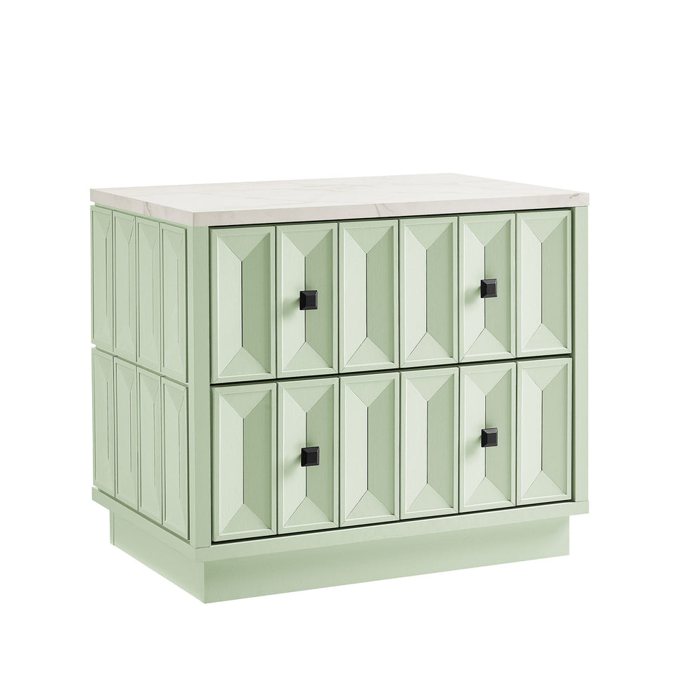 Mabry 23 Inch Geometric Faceted Two Drawer Nightstand by Modway