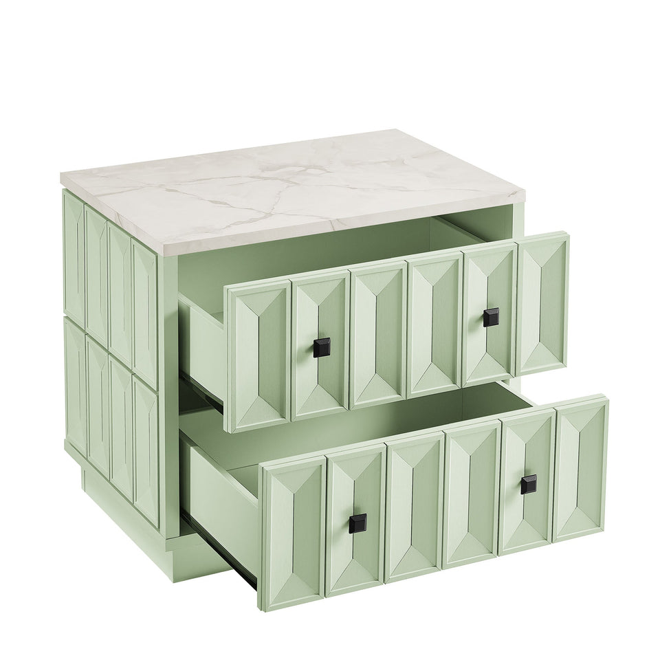 Mabry 23 Inch Geometric Faceted Two Drawer Nightstand by Modway