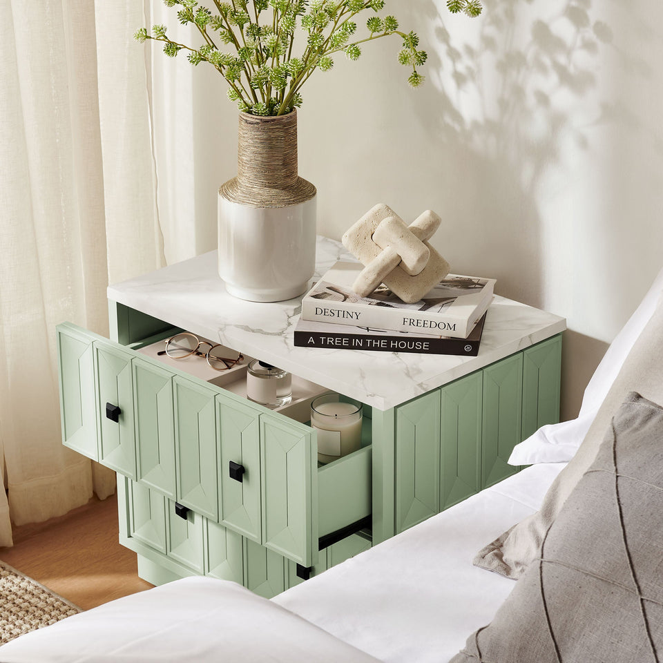 Mabry 23 Inch Geometric Faceted Two Drawer Nightstand by Modway